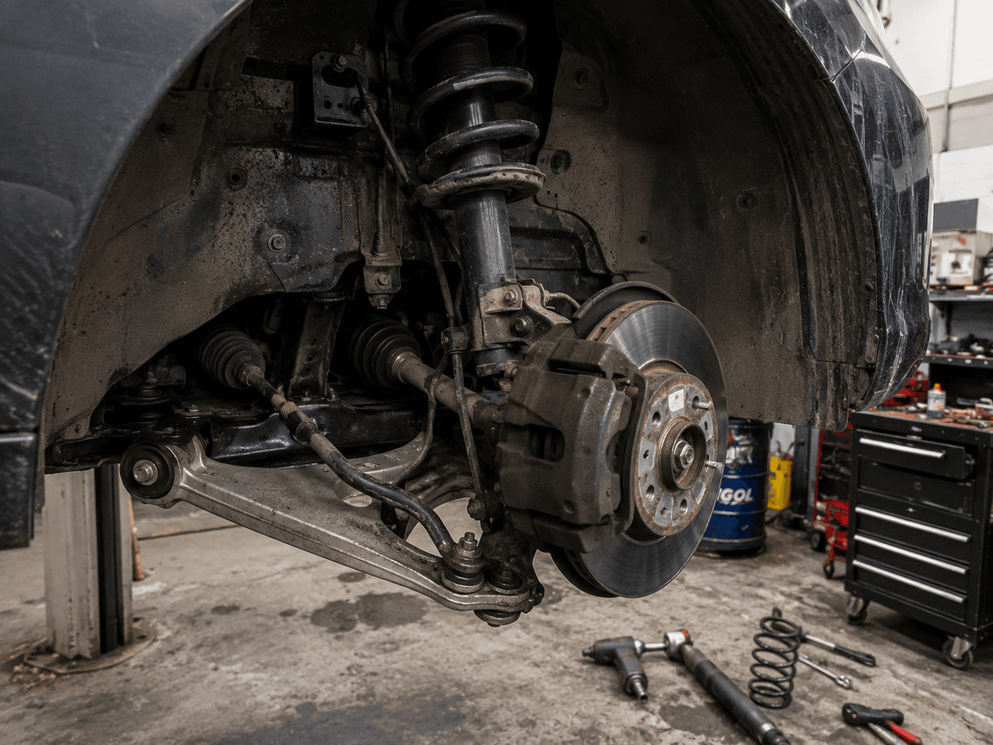 Suspension : amortisseurs, ressorts, rotules